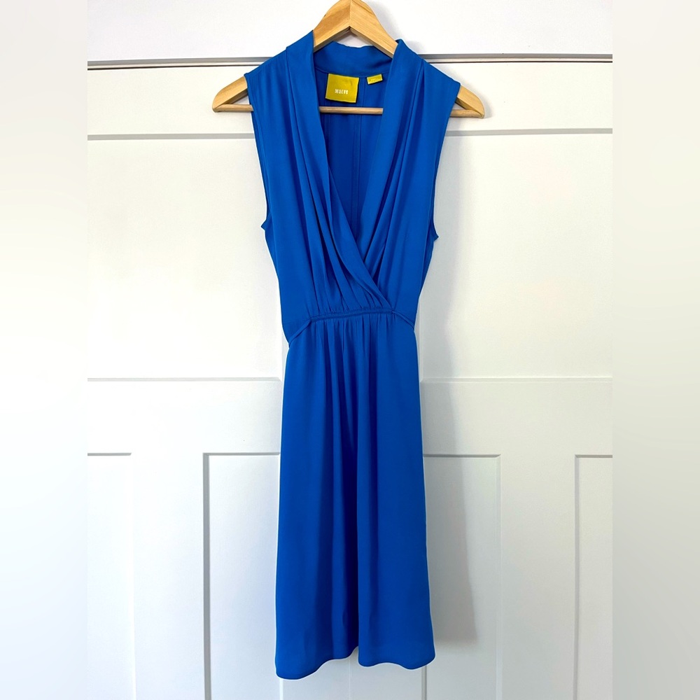 Anthropologie x Maeve Liban Blue Crepe Shawl Sleeveless Dress